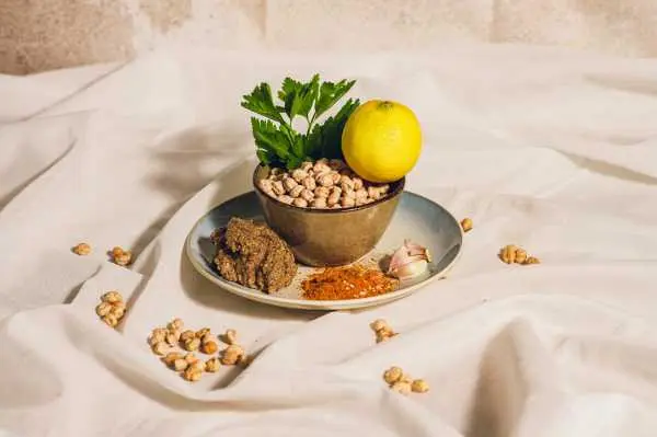 Bild von Zutaten Humus