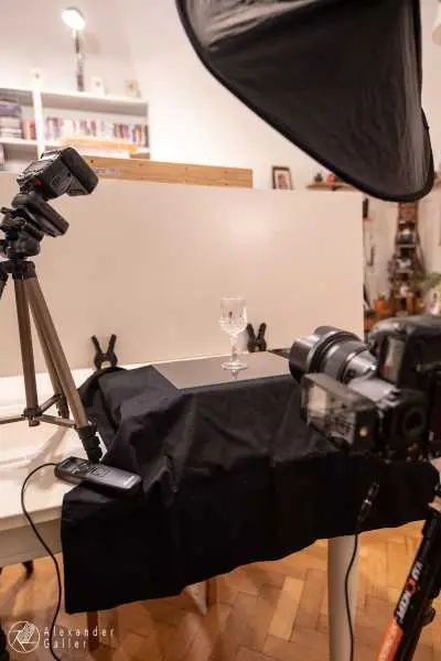 Bild von Aufbau für Eiswürfel in Glas